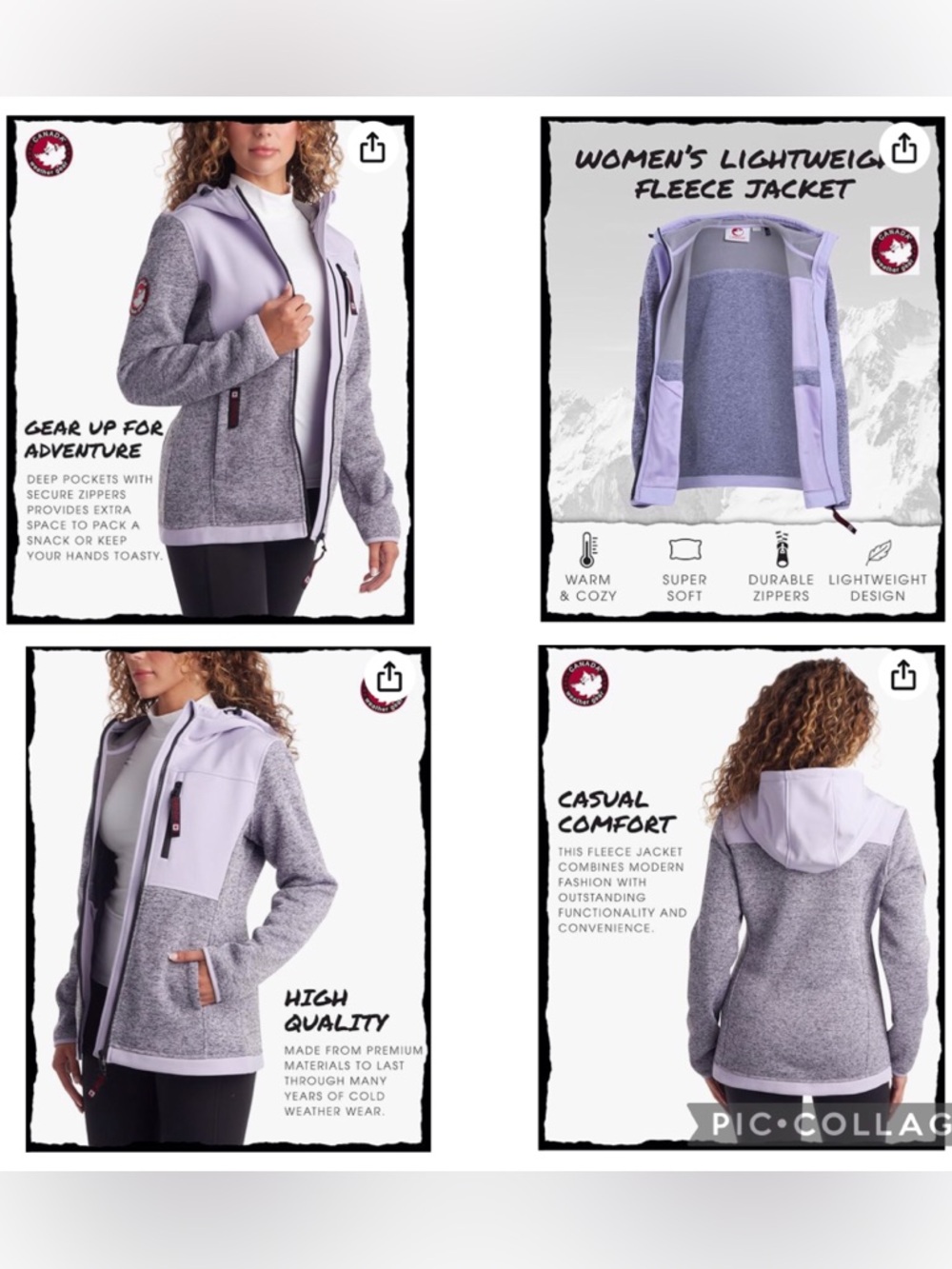 Canada Weather Gear Sweater Fleece Lightweight Jacket - Picture 5 of 15